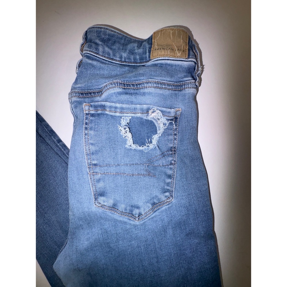 American Eagle Outfitters Hi Rise Jeggings Distressed Jeans Womens Size 6 Short - Picture 1 of 10